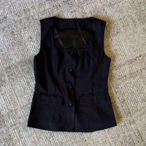 Black Button-Up Vest Never Worn!!